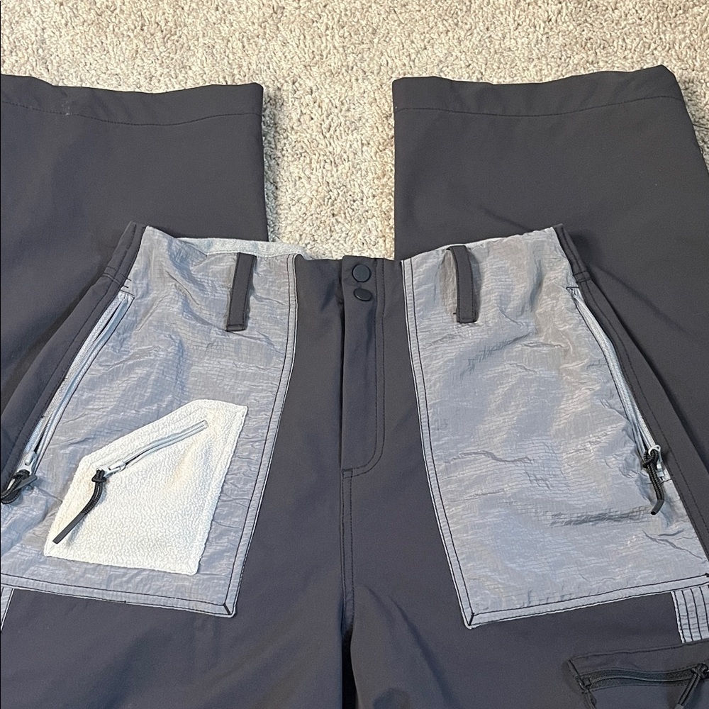 FP Movement by Free People Black Track Joggers with Light Gray Panels